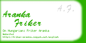 aranka friker business card